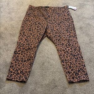 Jen 7 Leopard print ankle skinny jeans Women’s size 22